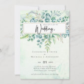 Beau Dusty Sage Eucalyptus Invitation de verdure (Devant)