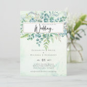 Beau Dusty Sage Eucalyptus Invitation de verdure (Debout devant)