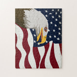 Beau Eagle & USA Drapeau Jigsaw Puzzle