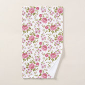 Beau élégant motif fleuri rose vintage (Serviette à main)