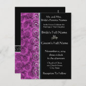Beau Élégant Rose violet Faire-part de mariage (Devant / Derrière)