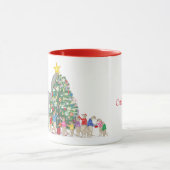 Beau éléphant et meerkats mug de Noël (Centre)