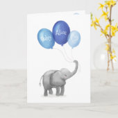 Beau éléphant nouvelle carte personnalisée bébé (b (Fleur jaune)