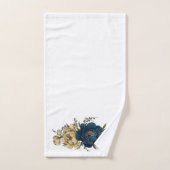 Beau ensemble de serviettes de bain bleu et jaune (Serviette à main)