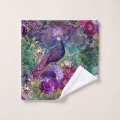 Beau Ensemble Élégant Peacock Peacocks (Gant de toilette)