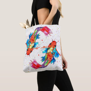 Beau et coloré sac fourre-tout à poissons de Koi