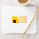 Beau étiquette blanc de tournesol jaune (En situation)