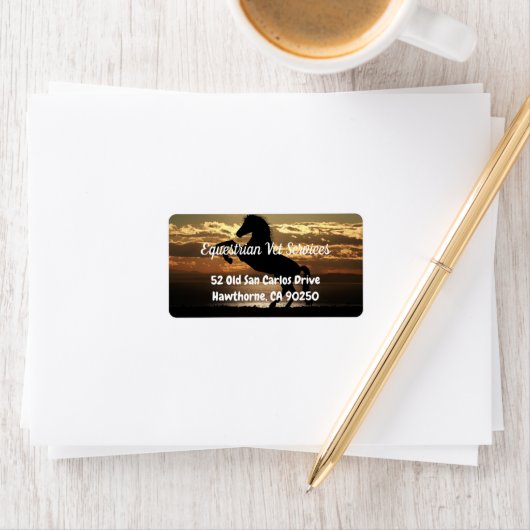 Beau Étiquette de adresse de cheval (En situation)
