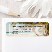 Beau Étiquette de adresse de scène de plage (En situation)