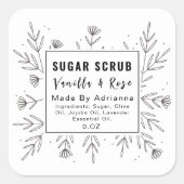 Beau Étiquette de produit de Monogramme Floral (Devant)