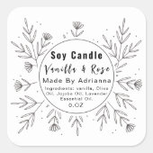 Beau Étiquette de produit de Monogramme Floral (Devant)