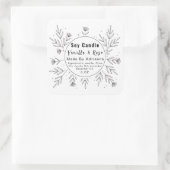 Beau Étiquette de produit de Monogramme Floral (Sac)