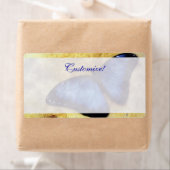 Beau Étiquettes papillon bleu Morpho (En situation)