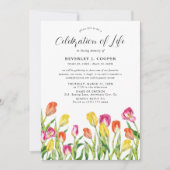 Beau Faire-part commémoratif rempli de tulipes (Devant)