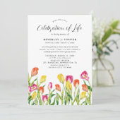 Beau Faire-part commémoratif rempli de tulipes (Debout devant)