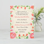 Beau Faire-part de mariage à fleurs (Debout devant)