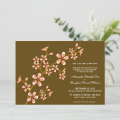 Beau faire-part de mariage de corail de fleurs de (Debout devant)