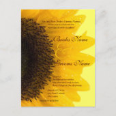 Beau Faire-part de mariage de tournesol élégant (Devant)