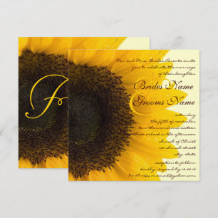 Beau Faire-part de mariage de tournesol élégant