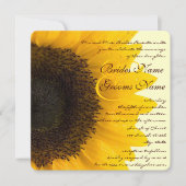 Beau Faire-part de mariage de tournesol élégant (Devant)