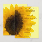 Beau Faire-part de mariage de tournesol élégant (Devant / Derrière)