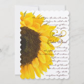 Beau Faire-part de mariage de tournesol élégant (Devant)