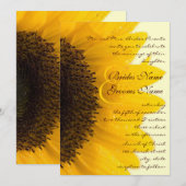 Beau Faire-part de mariage de tournesol élégant (Devant / Derrière)
