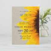 Beau Faire-part de mariage de tournesol russe (Debout devant)