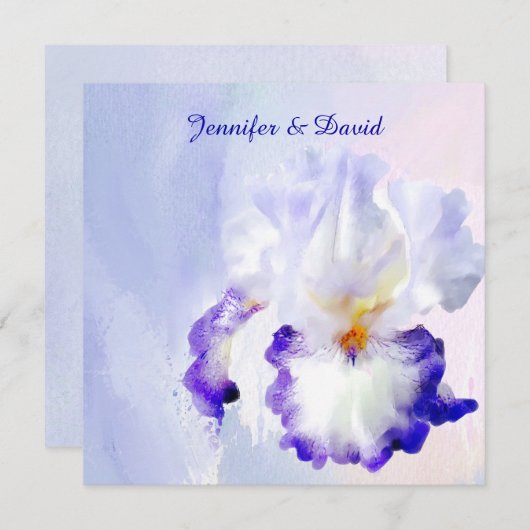 Beau faire-part de mariage d'iris (Devant / Derrière)