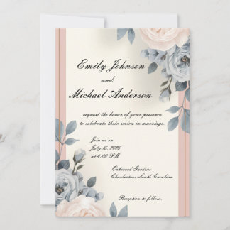 Beau Faire-part de mariage Floral Élégant
