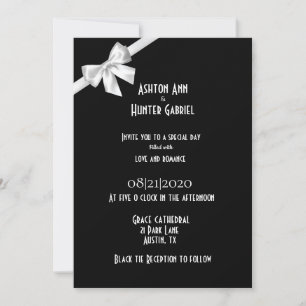 Beau Faire-part de mariage noir blanc élégant
