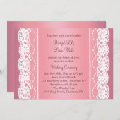 Beau Faire-part de mariage or Rose (Devant / Derrière)