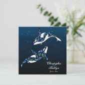 Beau Faire-part de mariage Orca Whales (Debout devant)