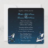 Beau Faire-part de mariage Orca Whales (Dos)