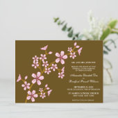 Beau faire-part de mariage rose de fleurs de (Debout devant)