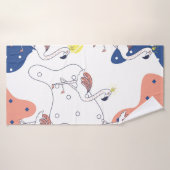 Beau flamant rose avec motif transparent couronne (Serviette de bain)