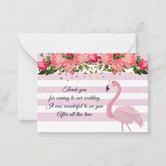 Beau Flamant rose rose Merci Cartes (Devant)