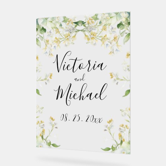 Beau Fleurs sauvages floraux Mariage couleur neutr (Angle)