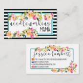 Beau floral et la rayure 2 ont dégrossi carte de (Devant / Derrière)