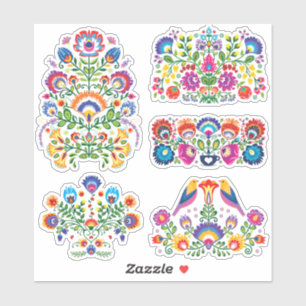 Beau folklore polonais Sticker set Wycinanki set