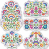 Beau folklore polonais Sticker set Wycinanki set (Devant)