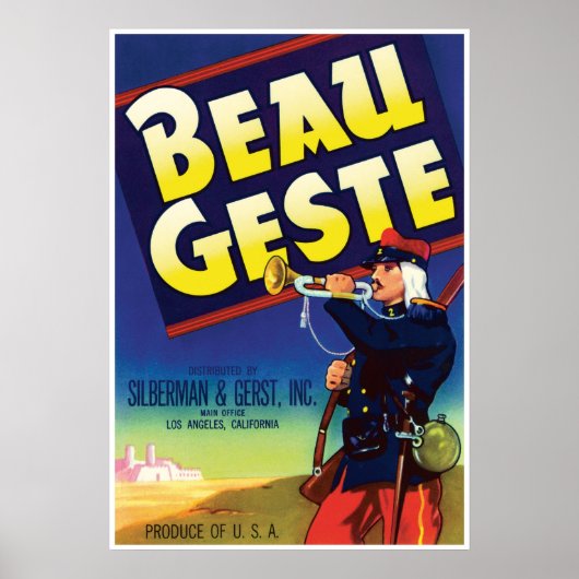 Beau Geste Adventure Novel door P.C. Wren  Poster (Voorkant)