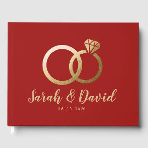 Beau Gold Foil Mariage Livre d'or