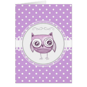 Beau hibou avec la lavande en pastel de pois