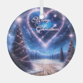 Beau hiver Joyeux ornement de Noël (Recto)