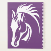 Beau Horse Blanc Planificateur hebdomadaire/mensue (Dos)
