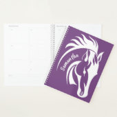 Beau Horse Blanc Planificateur hebdomadaire/mensue (Devant avec enveloppe)