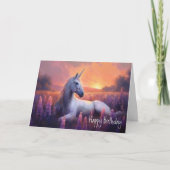 Beau Imaginaire blanc Unicorne carte d'anniversair (Devant)