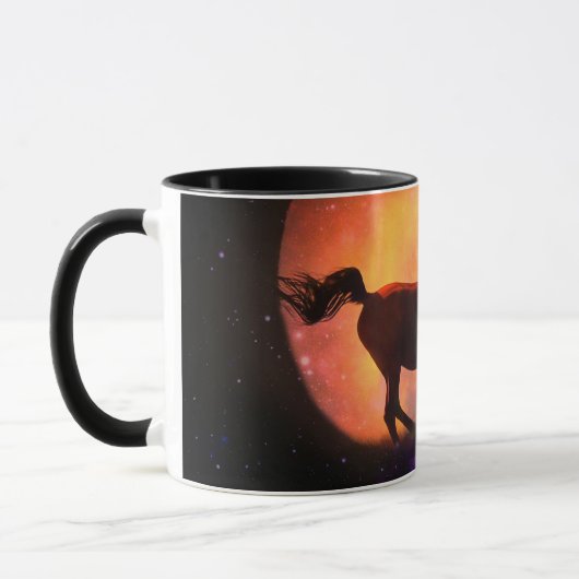Beau Imaginaire Cheval Lune Coffee Cup Mug (Gauche)