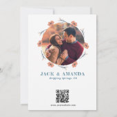 Beau intemporel mariage floral Invitations (Dos)